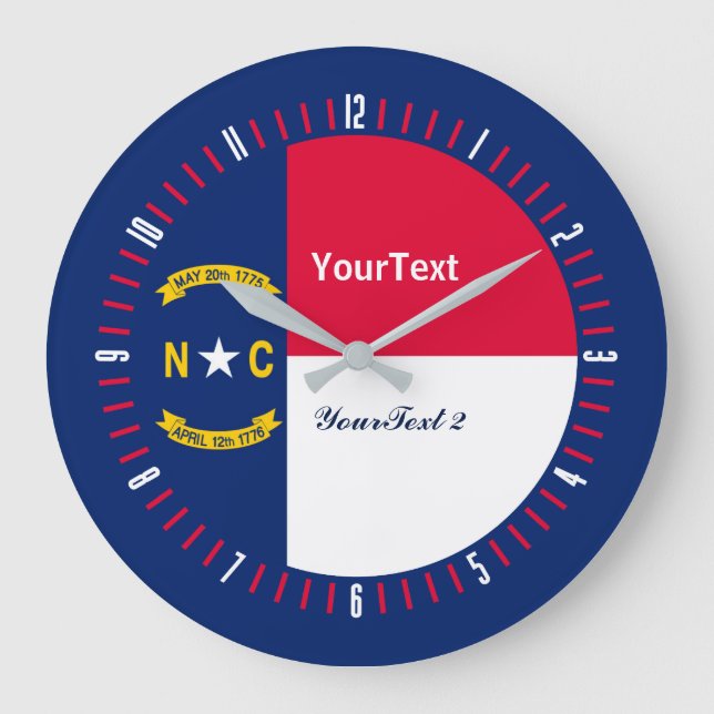 Grande Horloge Ronde Personalized Caroline du Nord (Recto)