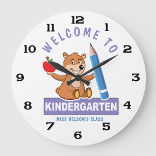 Grande Horloge Ronde Personalized Welcome to Kindergarten