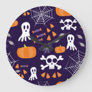 Grande Horloge Ronde Personnages amusants et effrayants d'Halloween
