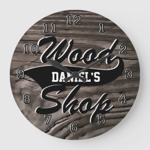 Grande Horloge Ronde Personnalisation de Wood Shop