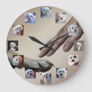 Grande Horloge Ronde Personnalisé Dieu Créé Chien 12 ans Chiot Vos Phot