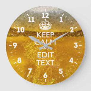 Grande Horloge Ronde Personnalisé gardez le calme pour avoir votre