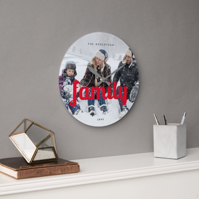 Grande Horloge Ronde Personnalisé Moderne Décontracté Famille Complet P (Bureau)