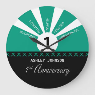 Grande Horloge Ronde Personnaliser, 1ère année Anniversaire de l'employ