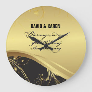 Grande Horloge Ronde Personnaliser, 50e anniversaire de mariage religie