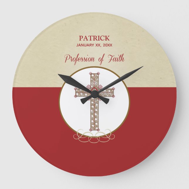 Grande Horloge Ronde Personnaliser, Bénédictions de RCIA sur la profess (Recto)