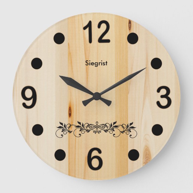 Grande Horloge Ronde Personnaliser le bois du bloc Boucher (Recto)