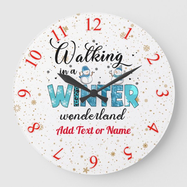 Grande Horloge Ronde Personnaliser Winter Wonderland (Recto)