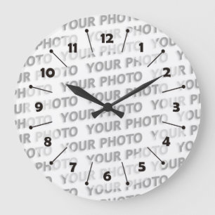 Grande Horloge Ronde Personnalisez votre texte, image et couleur arrièr