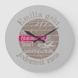 Grande Horloge Ronde Personnalisierbar Nom Prinzessin Wanderschuhe