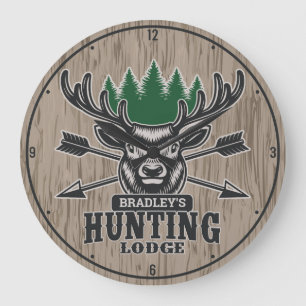 Grande Horloge Ronde Personnalité de Deer Elk Hunter Bow Hunting