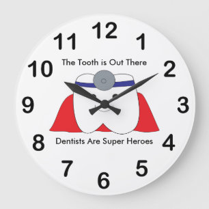Grande Horloge Ronde Personnalité de Dentist Tooth Super Hero