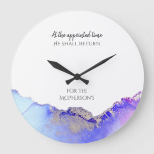 Grande Horloge Ronde Personnalité de l'Agate Purple