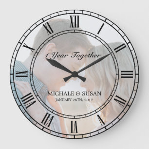 Grande Horloge Ronde Personnalité de Wedding Anniversary
