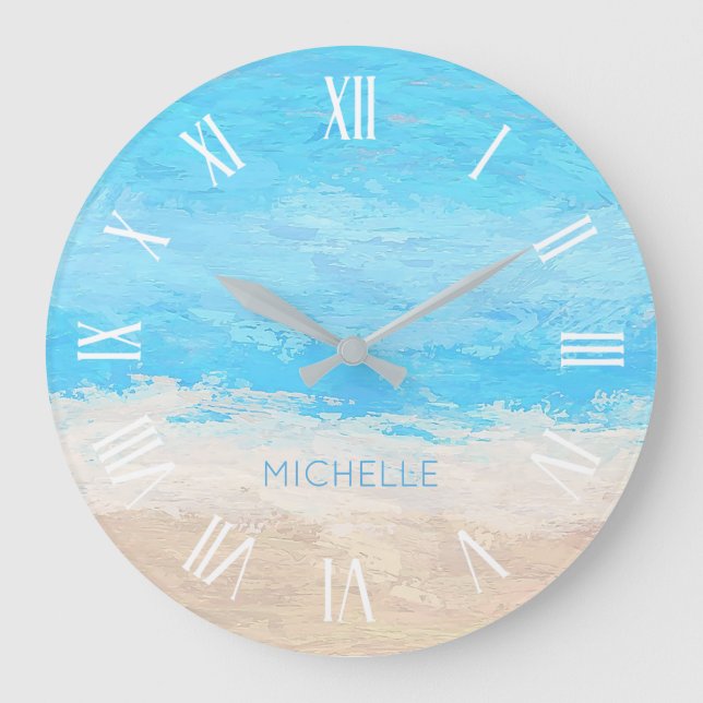Grande Horloge Ronde Personnalized Add Your Own | Wall Clock (Recto)