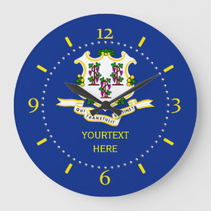 Grande Horloge Ronde Personnalized Connecticut State