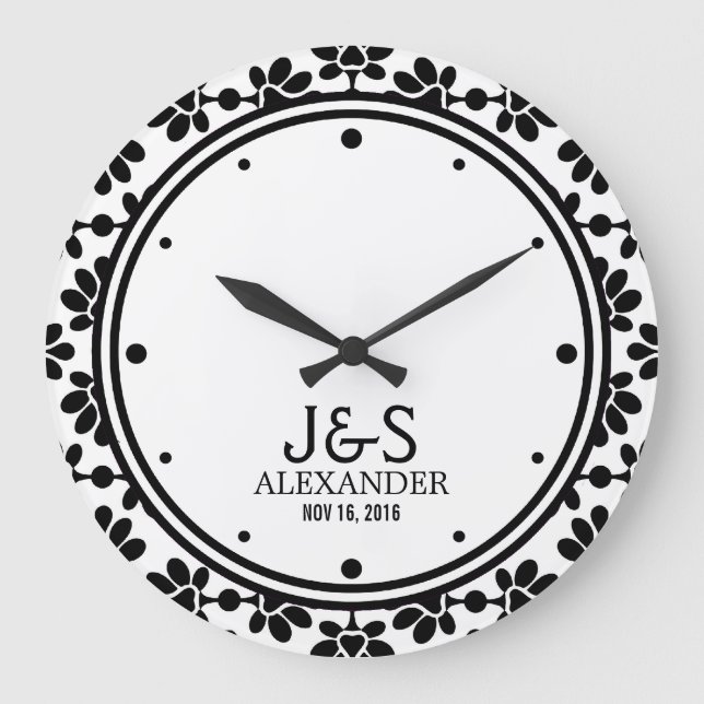 Grande Horloge Ronde Personnalized de Wedding (Recto)