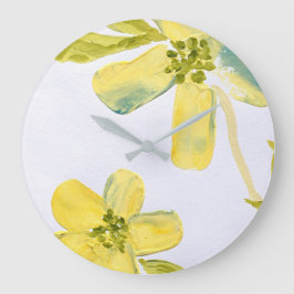 Grande Horloge Ronde Pétales crémeuses de Lydia Art-Sangria