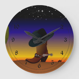 Grande Horloge Ronde Petit cow-boy Sunset