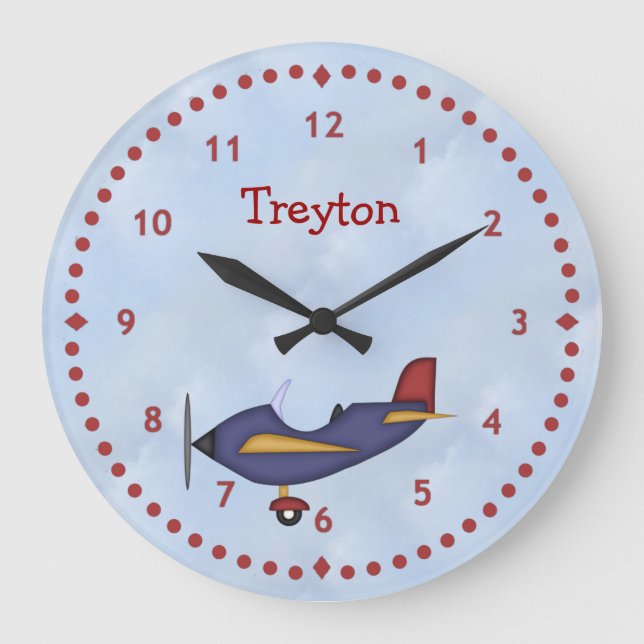 Grande Horloge Ronde Petite barre bleue de l'avion (Recto)