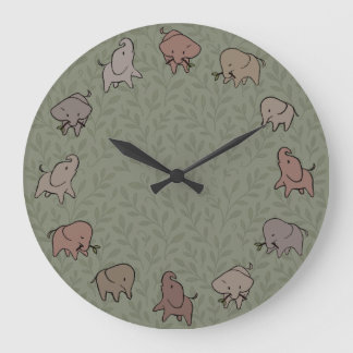 Grande Horloge Ronde Petits éléphants