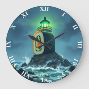 Grande Horloge Ronde Phare géant de sushi mignon fantastique