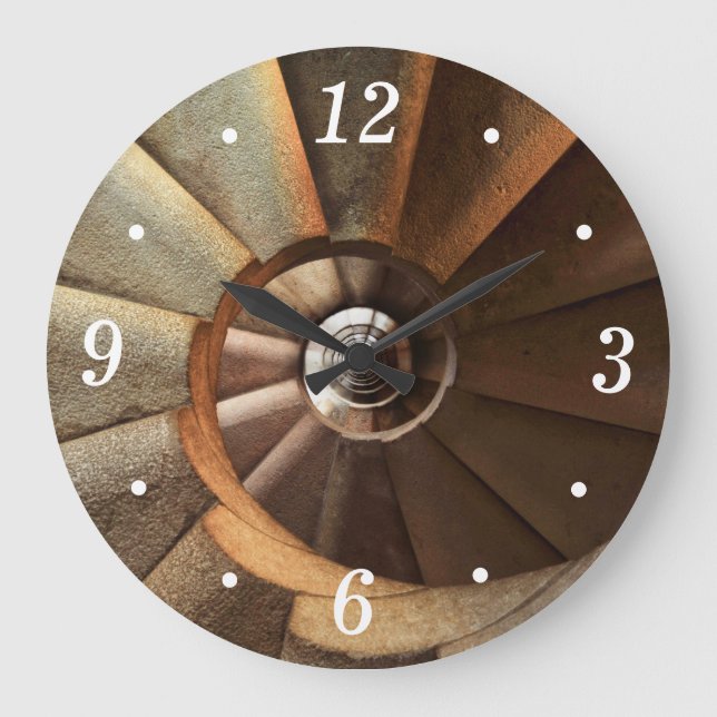 Grande Horloge Ronde Phare Spiral Escalier Art (Recto)