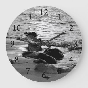 Grande Horloge Ronde Photo 88 rochers sur la plage
