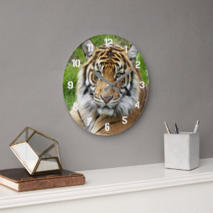 Grande Horloge Ronde Photo Big Cat Sumatran Tiger
