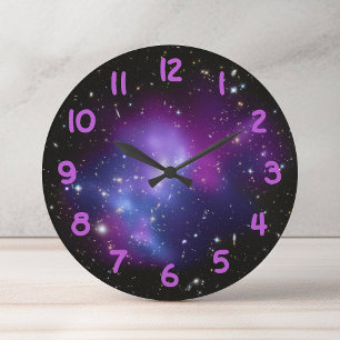 Grande Horloge Ronde Photo céleste d'amas de galaxies pourpre