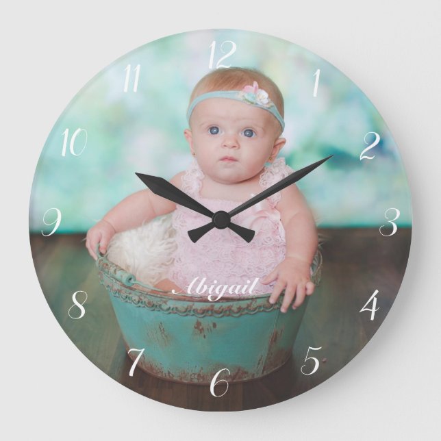 Grande Horloge Ronde Photo Custom Round Clock (Recto)