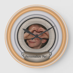 Grande Horloge Ronde Photo de Frame Matrices personnalisables