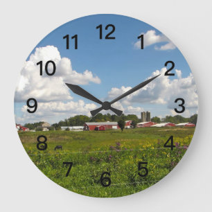 Grande Horloge Ronde Photo de la ferme Indiana