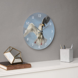 Grande Horloge Ronde Photo de mouette en vol
