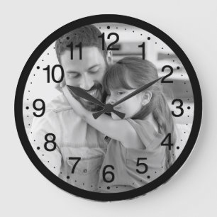Grande Horloge Ronde Photo personnalisée