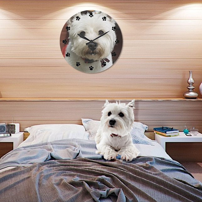Grande Horloge Ronde Photo pour animal de compagnie personnalisée (Créateur téléchargé)