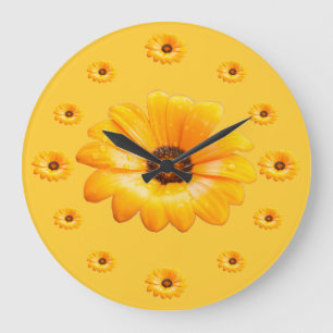Grande Horloge Ronde Photographies oranges de marguerite africaine