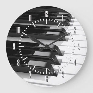 Grande Horloge Ronde Piano Keyboard
