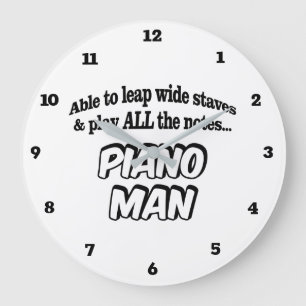 Grande Horloge Ronde Piano Man - Music Superhero