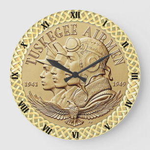 GRANDE HORLOGE RONDE PIÈCE DE MONNAIE D'AVIATEURS DE TUSKEGEE