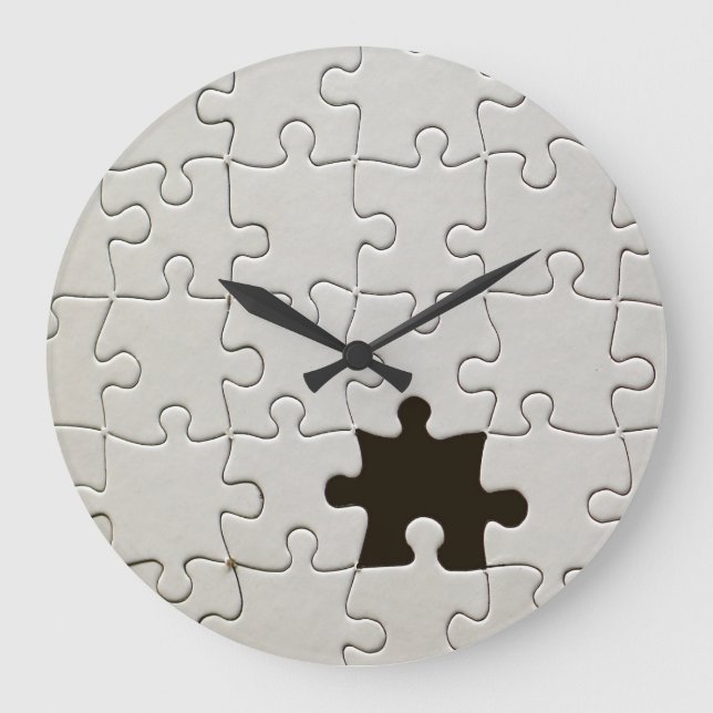 Grande Horloge Ronde Pièce de puzzle blanche manquante (Recto)