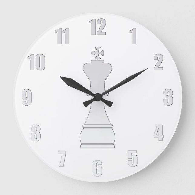 Grande Horloge Ronde Pièce d'échecs blanche de roi (Recto)