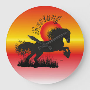 Grande Horloge Ronde Pièce d'horlogerie pour amateurs de chevaux