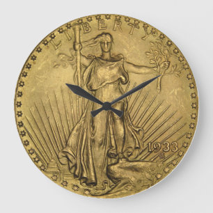 Grande Horloge Ronde Pièce Or Double Aigle 1933