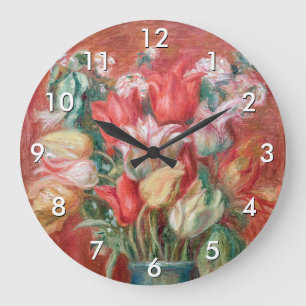 Grande Horloge Ronde Pierre-Auguste Renoir - Bouquet de tulipes