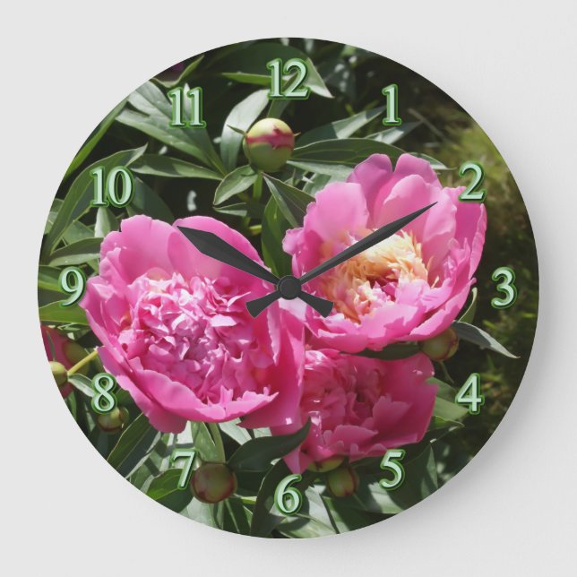 Grande Horloge Ronde Pies roses foncées (Recto)