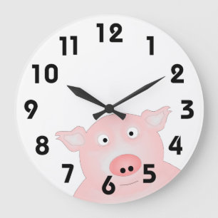 Grande Horloge Ronde Pig dans Poke Clock