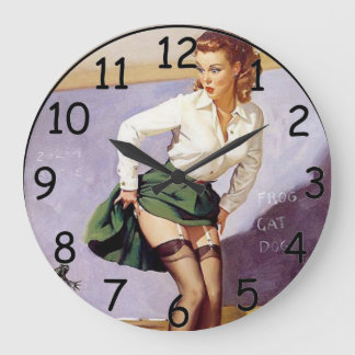Grande Horloge Ronde Pin vers le haut d'horloge de maître d'école