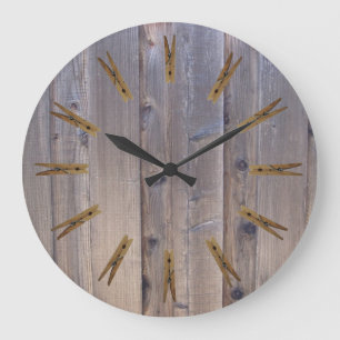Grande Horloge Ronde Pince à linge de buanderie
