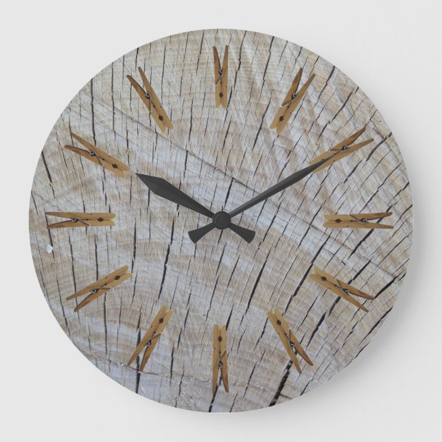 Grande Horloge Ronde Pinces à linge de buanderie (Recto)